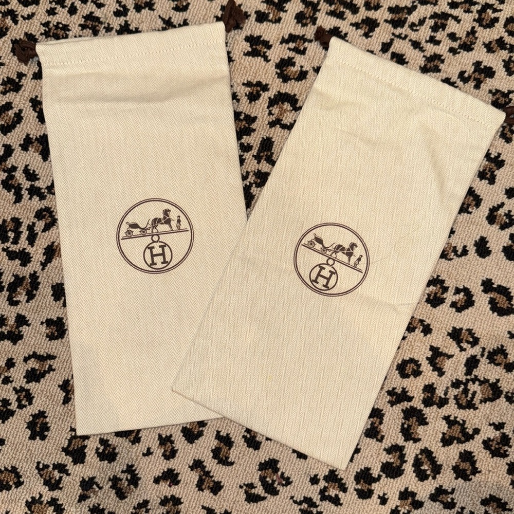 Hermes shoe dust bags set of 2